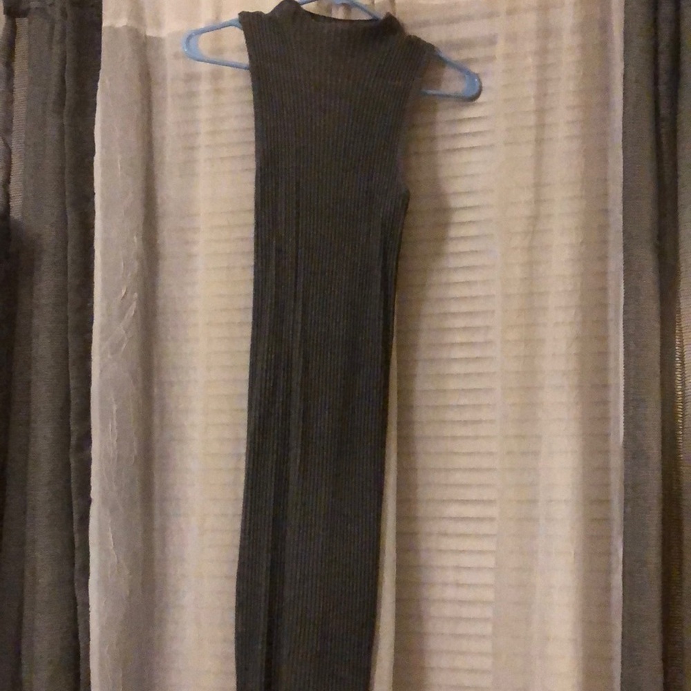 Gray turtleneck bodycon dress